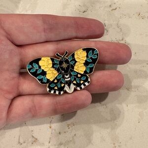 Colorful Floral‎ Moth Enamel Pin Brooch